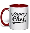 Чашка з кольоровою ручкою Super Chef Червоний фото