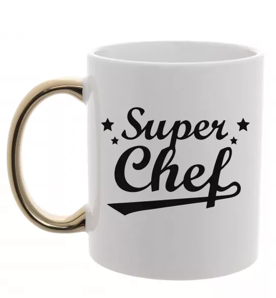 Чашка з кольоровою ручкою Super Chef Золото фото