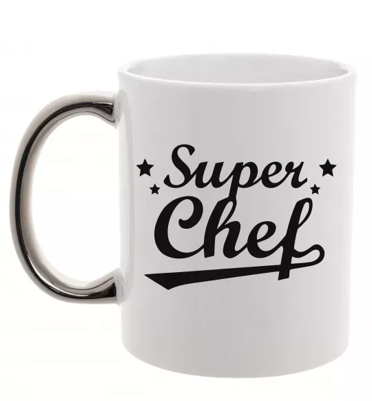 Чашка з кольоровою ручкою Super Chef Срібло фото