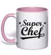 Чашка з кольоровою ручкою Super Chef Ніжно рожевий фото