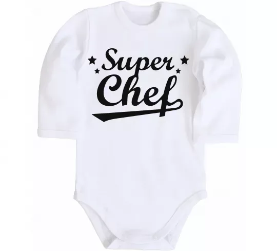 Дитячий бодік Super Chef Білий фото