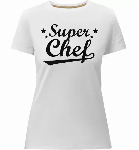 Жіноча преміум футболка Super Chef Білий фото