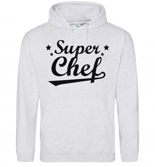 Женская толстовка (худи) Super Chef Серый меланж фото