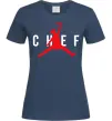Жіноча футболка Chef with knife Темно-синій фото