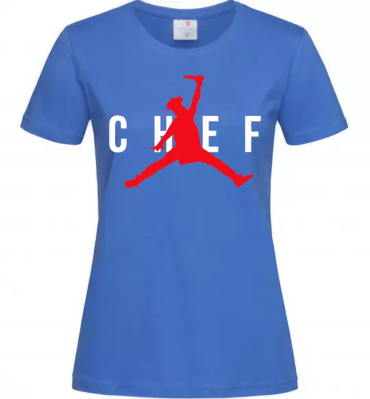 Жіноча футболка Chef with knife Яскраво-синій фото