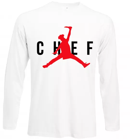 Лонгслів Chef with knife Білий фото