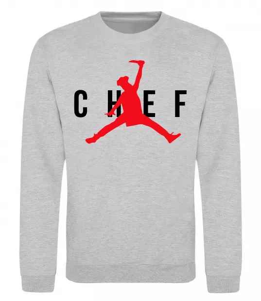 Світшот Chef with knife Сірий меланж фото