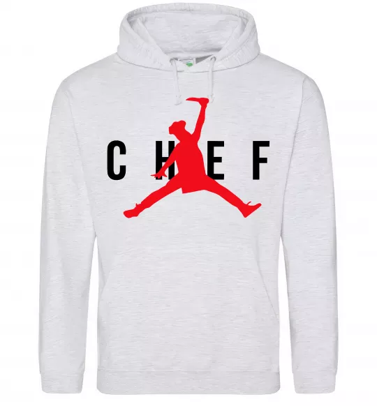 Чоловіча толстовка (худі) Chef with knife Сірий меланж фото