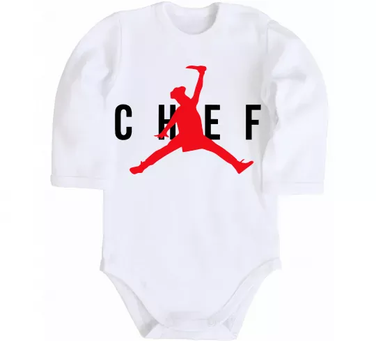 Дитячий бодік Chef with knife Білий фото