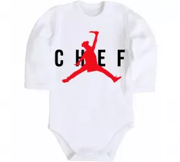 Дитячий бодік Chef with knife Білий фото