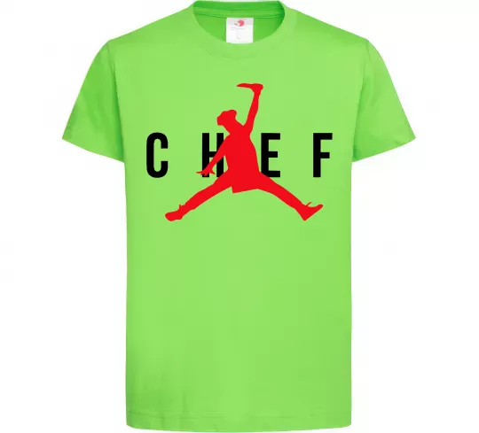 Дитяча футболка Chef with knife Лаймовий фото