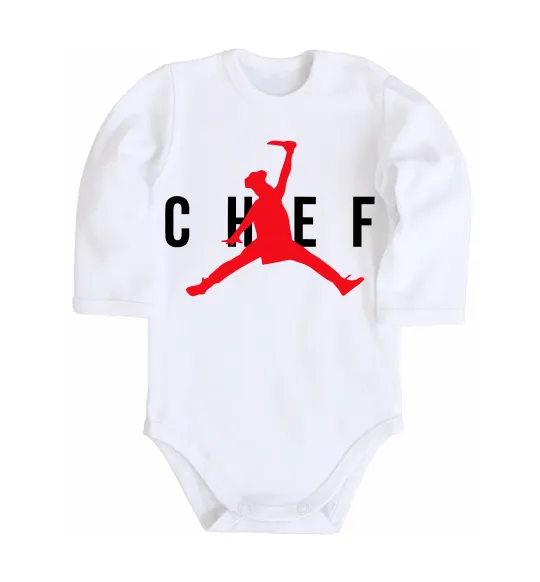 Дитячий бодік Chef with knife Білий фото