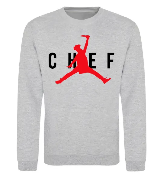 Світшот Chef with knife Сірий меланж фото
