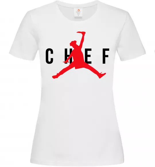 Жіноча футболка Chef with knife Білий фото