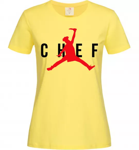 Жіноча футболка Chef with knife Лимонний фото