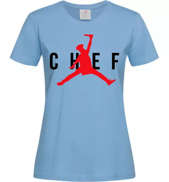 Жіноча футболка Chef with knife Блакитний фото