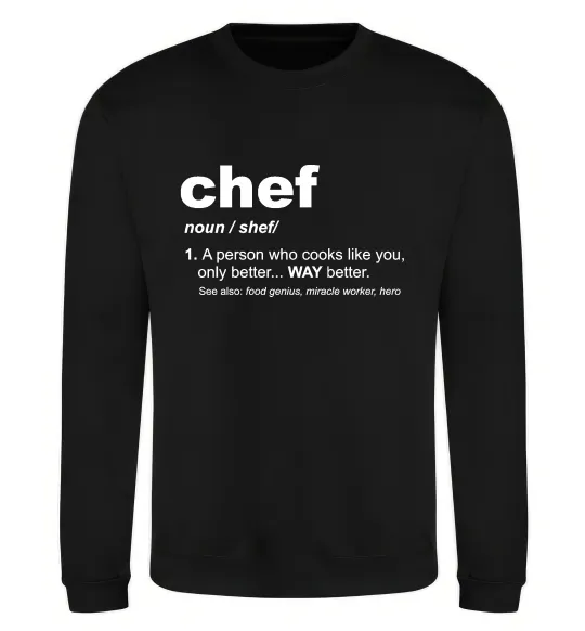 Світшот Chef noun Чорний фото