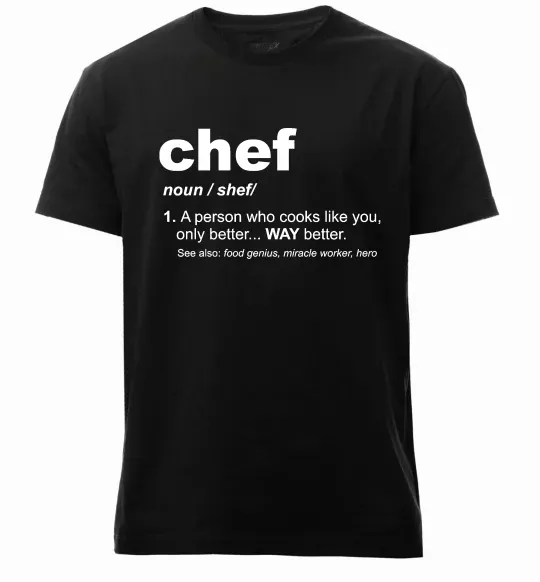 Мужская премиум футболка Chef noun Черный фото