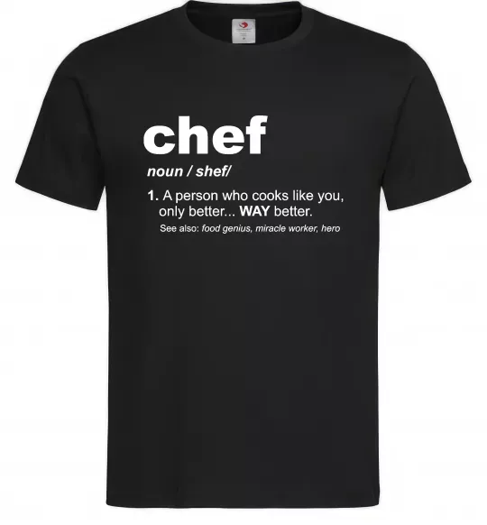 Чоловіча футболка Chef noun Чорний фото