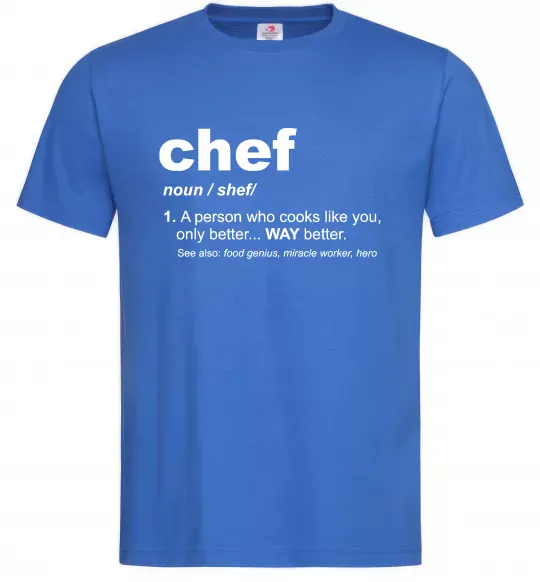 Чоловіча футболка Chef noun Яскраво-синій фото