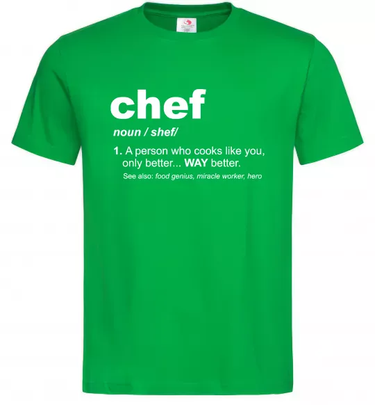 Чоловіча футболка Chef noun Зелений фото