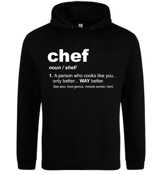 Жіноча толстовка (худі) Chef noun Чорний фото