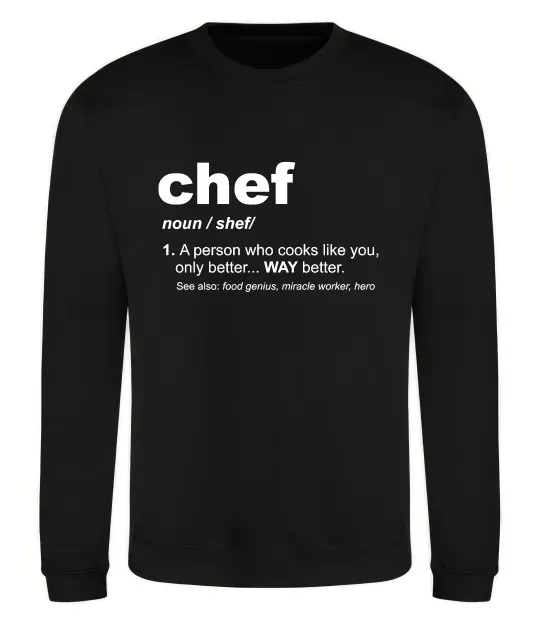 Світшот Chef noun Чорний фото