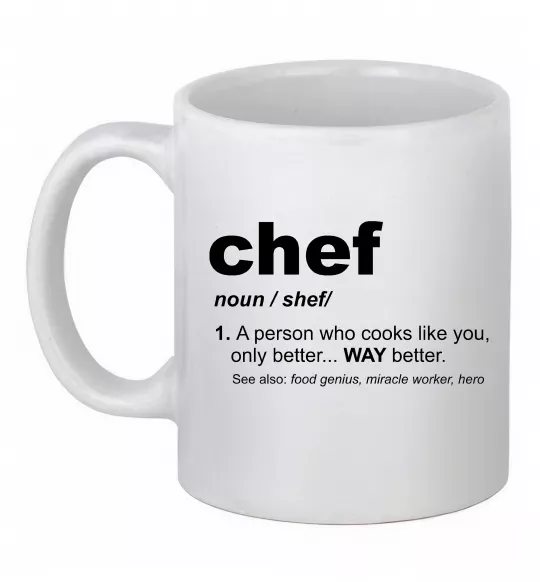Чашка керамічна Chef noun Білий фото