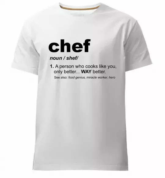 Мужская премиум футболка Chef noun Белый фото