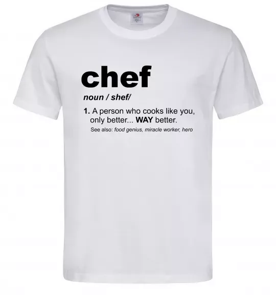 Чоловіча футболка Chef noun Білий фото