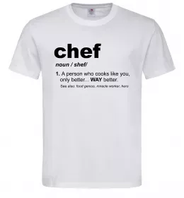 Чоловіча футболка Chef noun Білий фото