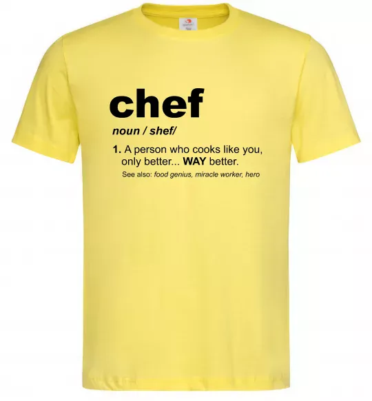 Чоловіча футболка Chef noun Лимонний фото