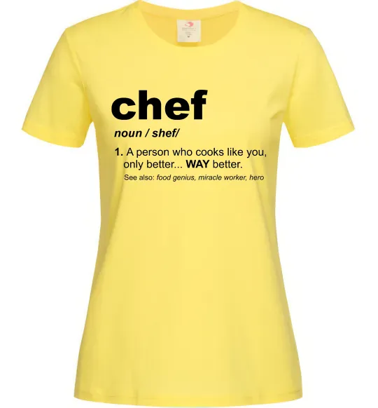 Жіноча футболка Chef noun Лимонний фото