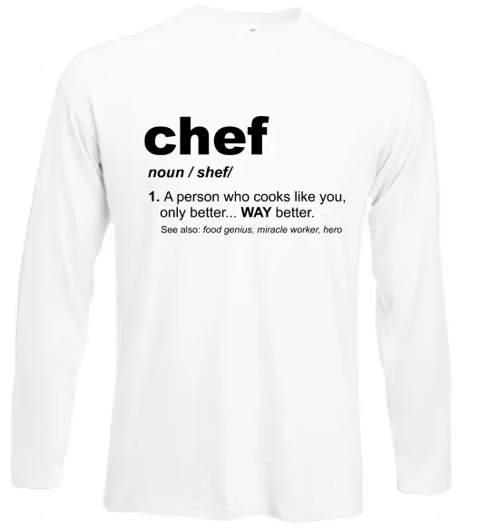Лонгслів Chef noun Білий фото