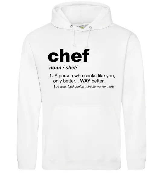 Жіноча толстовка (худі) Chef noun Білий фото