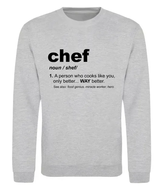 Світшот Chef noun Сірий меланж фото