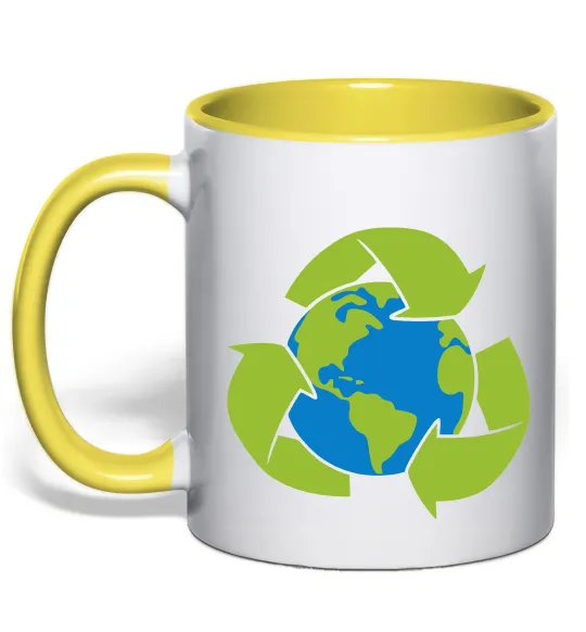 Чашка с цветной ручкой Переробка Лимонный фото