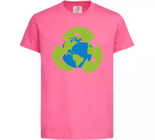 Дитяча футболка Переробка Яскраво-рожевий фото