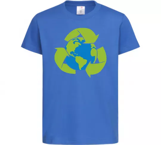 Дитяча футболка Переробка Яскраво-синій фото