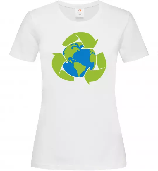 Жіноча футболка Переробка Білий фото