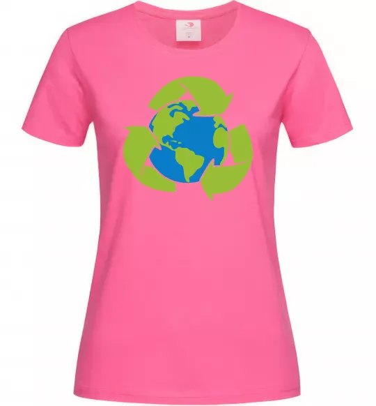 Жіноча футболка Переробка Яскраво-рожевий фото