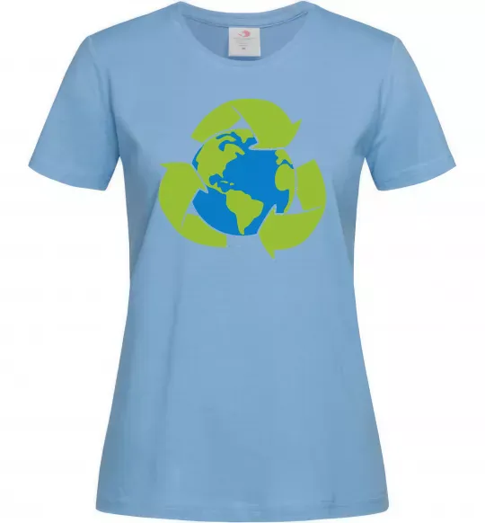 Жіноча футболка Переробка Блакитний фото