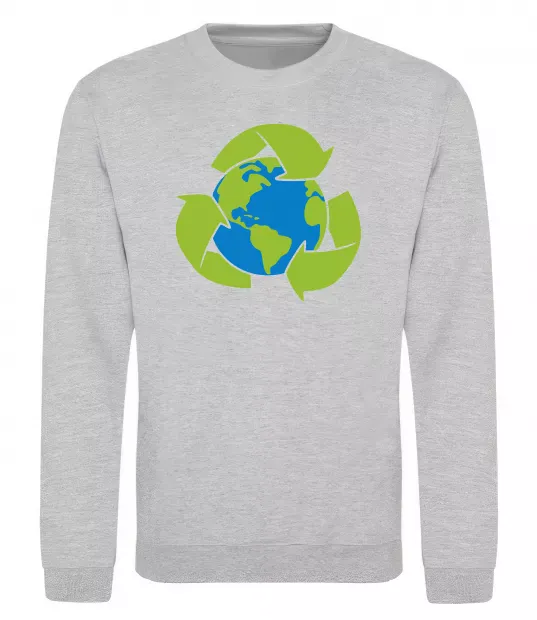 Свитшот Переробка Серый меланж фото