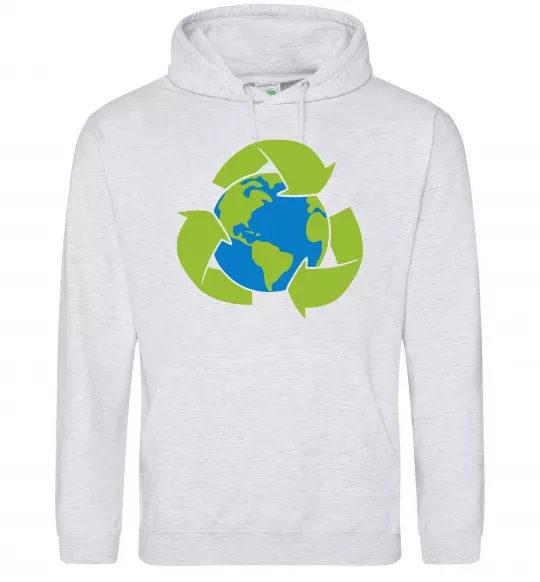 Жіноча толстовка (худі) Переробка Сірий меланж фото