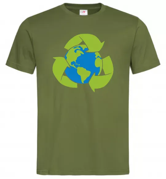Мужская футболка Переробка Оливковый фото