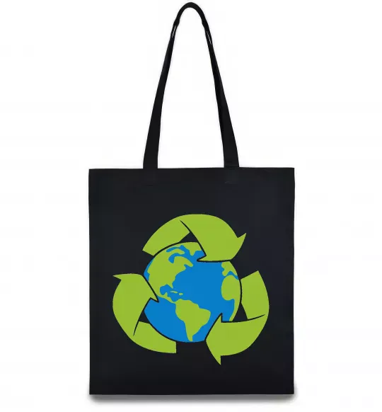 Еко-сумка Переробка Чорний фото