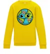 Детский Свитшот Земля заклеєна пластирями Солнечно желтый фото