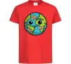 Детская футболка Земля заклеєна пластирями Красный фото