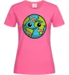 Женская футболка Земля заклеєна пластирями Ярко-розовый фото