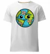 Чоловіча преміум футболка Земля заклеєна пластирями Білий фото